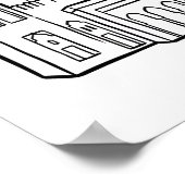 Dubai Skyline Wall Art - Minimalist Black Outline ポスター (角)