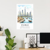 Dubai Skyline Wall Art Modern Cityscape - Fine ポスター (ホームオフィス)
