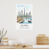 Dubai Skyline Wall Art Modern Cityscape - Fine ポスター (キッチン)