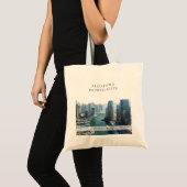 Dubai Skyline Watercolor Bachelorette Weekend トートバッグ (正面(商品))