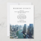 Dubai Skyline Watercolor Bachelorette Weekend 招待状 (裏面)
