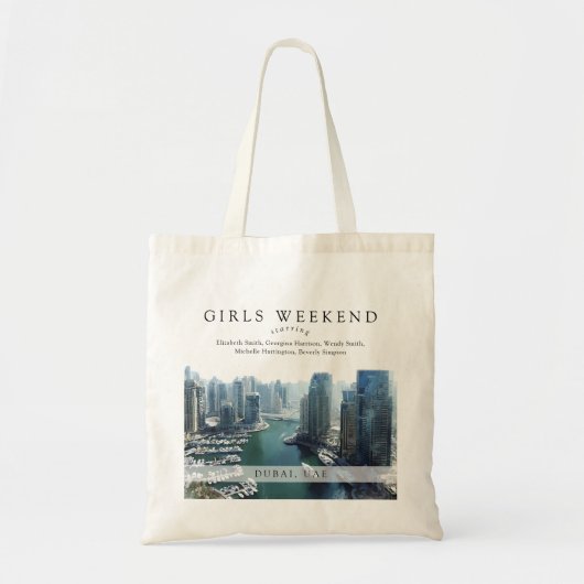 Dubai Skyline Watercolor Girls Weekend トートバッグ (正面)