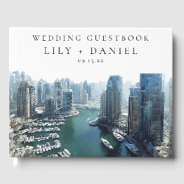 Dubai Skyline Watercolor Wedding ゲストブック