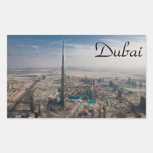 Dubai sticker Burj Khalifa 長方形シール (正面)
