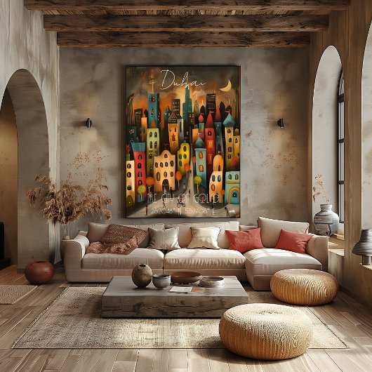 Dubai: The City of Gold - Whimsical Art ポスター