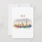 Dubai UAEの宛先の挿入INFO詳細 招待状 (裏面)