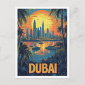 Dubai UAE Vintage Illustration Travel ポストカード (正面)