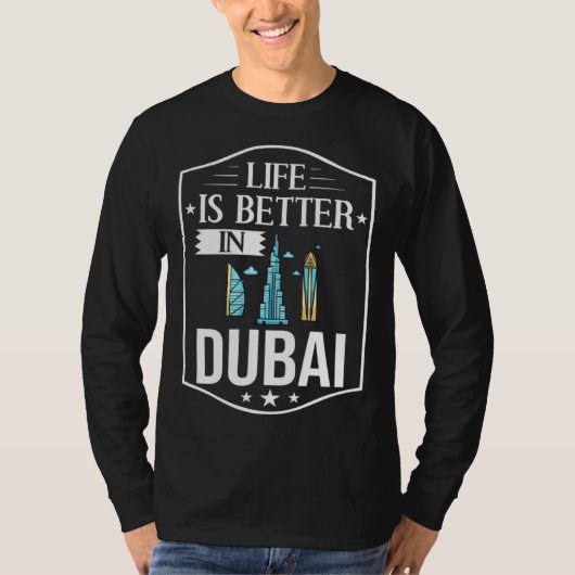 Dubai United Arab Emirates Uae City Skyline Map Tr Tシャツ (正面)