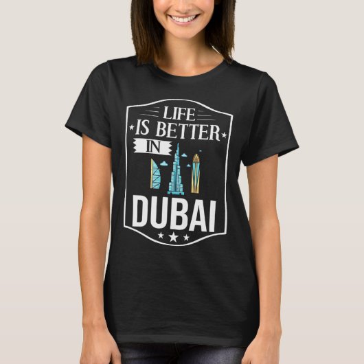 Dubai United Arab Emirates Uae City Skyline Map Tr Tシャツ (正面)