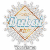 Dubai United Arab Emirates Vintage UAE Souvenir シール (正面)