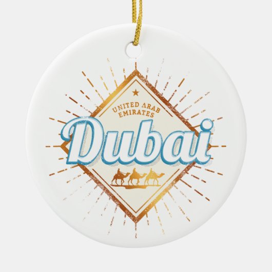 Dubai United Arab Emirates Vintage UAE Souvenir セラミックオーナメント (正面)