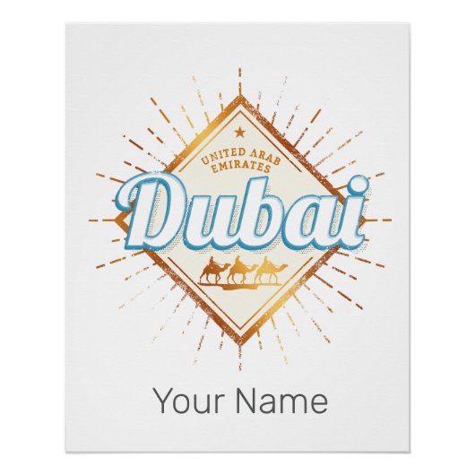 Dubai United Arab Emirates Vintage UAE Souvenir ポスター (正面)