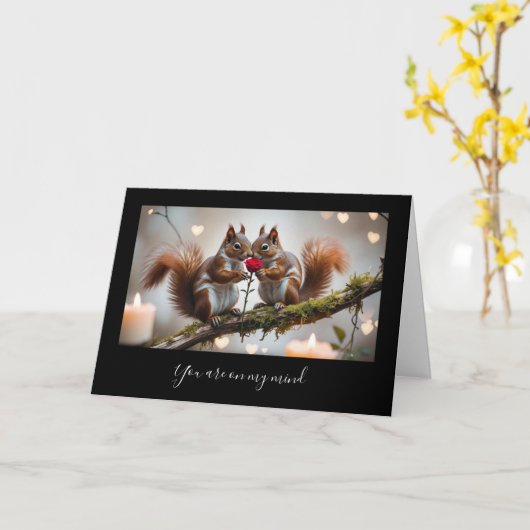 Dubbele Valentijn dieren wenskaart カード (黄色い花)