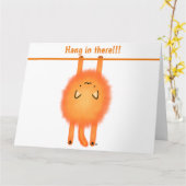 Dubbele wenskaart hang in there! Poes カード (黄色い花)