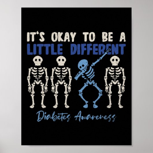 Dubbing Skeleton T1d Diabetes Awareness Warrior Cl ポスター (正面)