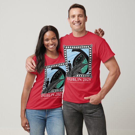 Dublin2029 bid with writing white retro tシャツ (ユニセックス)