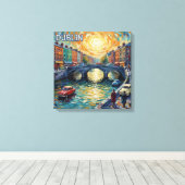 Dublin Canal Sunset Reflections Canvas Art キャンバスプリント (インサイチュ (ウッドフロア))