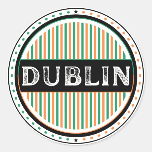 Dublin City Pride Emblem – Irish Identity ラウンドシール (正面)