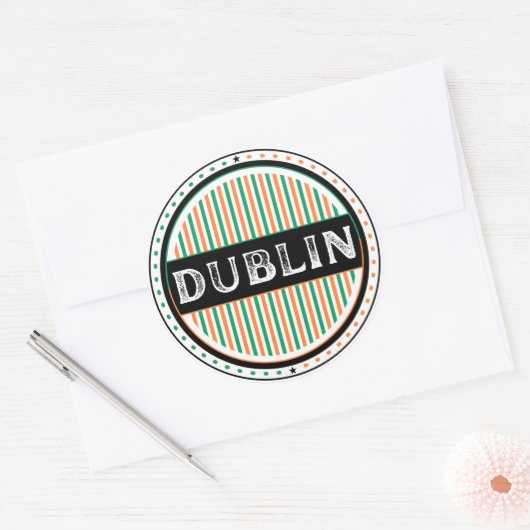Dublin City Pride Emblem – Irish Identity ラウンドシール (封筒)