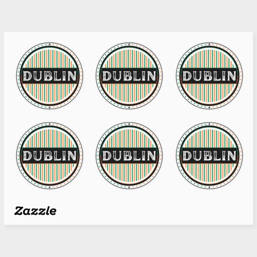 Dublin City Pride Emblem – Irish Identity ラウンドシール (シート)