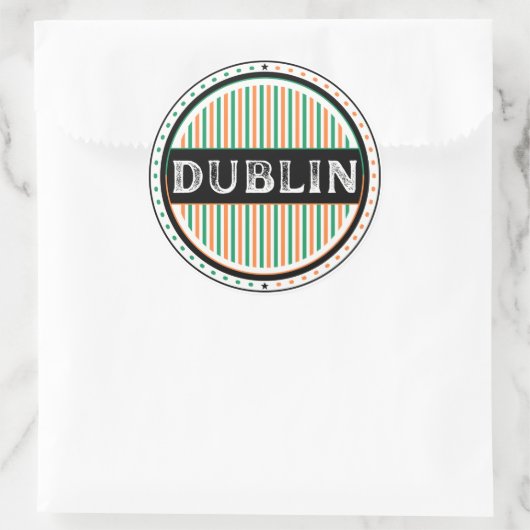 Dublin City Pride Emblem – Irish Identity ラウンドシール (バッグ)