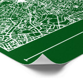 Dublin Green Map Poster Minimal Wall Art Ireland ポスター (角)