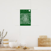 Dublin Green Map Poster Minimal Wall Art Ireland ポスター (キッチン)