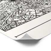 Dublin Ireland Charcoal City Map Poster Minimal ポスター (角)