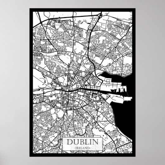 Dublin Ireland City Map ポスター (正面)
