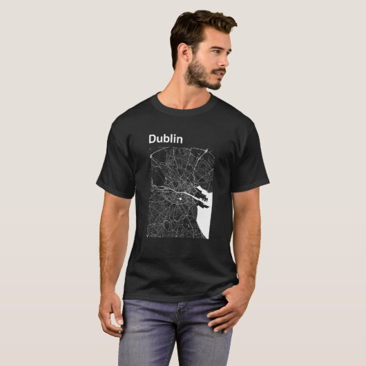 Dublin Ireland Classic City Map Graphic Tシャツ (正面フル)