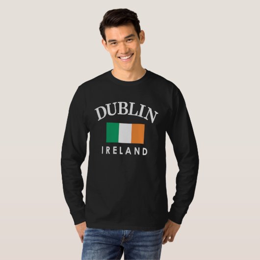 Dublin Ireland Flag St Patrick's Day Tシャツ (正面フル)