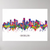 Dublin Ireland Skyline ポスター (正面)