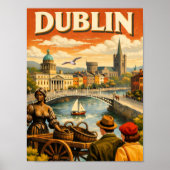 Dublin Ireland Vintage Travel ポスター (正面)