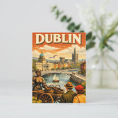 Dublin Ireland Vintage Travel ポストカード (スタンド正面)