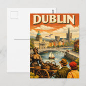 Dublin Ireland Vintage Travel ポストカード (正面/裏面)