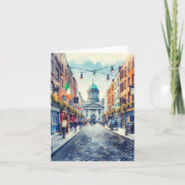 Dublin Ireland Watercolor カード (正面)