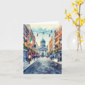 Dublin Ireland Watercolor カード (黄色い花)
