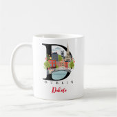 Dublin Monogram Letter D Personalized Gift コーヒーマグカップ (左)