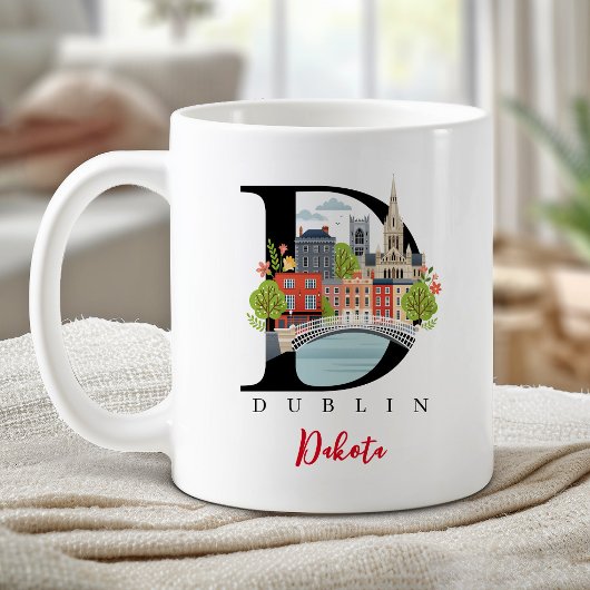 Dublin Monogram Letter D Personalized Gift コーヒーマグカップ