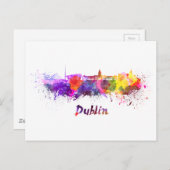 Dublin skyline in watercolor ポストカード (正面/裏面)