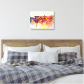 Dublin skyline in watercolor background キャンバスプリント (インサイチュ (寝室))