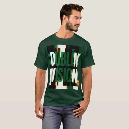 Dublin Vision Glitch St Patricks Day Tシャツ (正面フル)