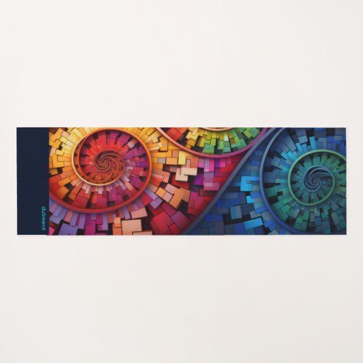 Dubman Does Design:Bright Fibonacci Swirls ヨガマット (裏面(横))