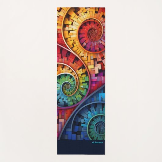 Dubman Does Design:Bright Fibonacci Swirls ヨガマット (正面)