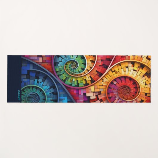 Dubman Does Design:Bright Fibonacci Swirls ヨガマット (正面(横))