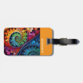 Dubman Does Design:Bright Fibonacci Swirls ラゲッジタグ (裏面横)