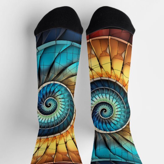 Dubman Does Design: Fibonacci Rainbow Spectrum ソックス (上部)