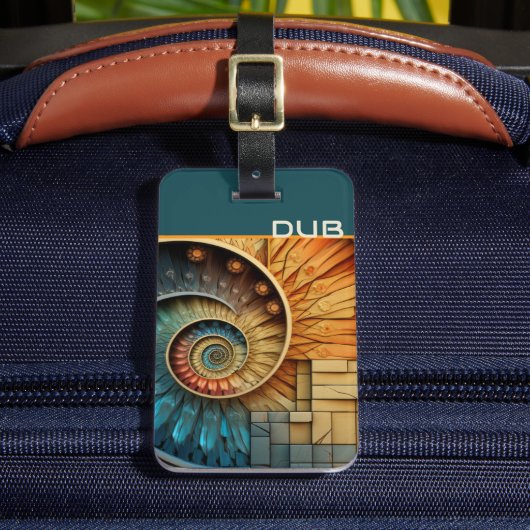 Dubman Does Design: Glowing Fibonacci Sequence ラゲッジタグ (正面インサイチュ2)