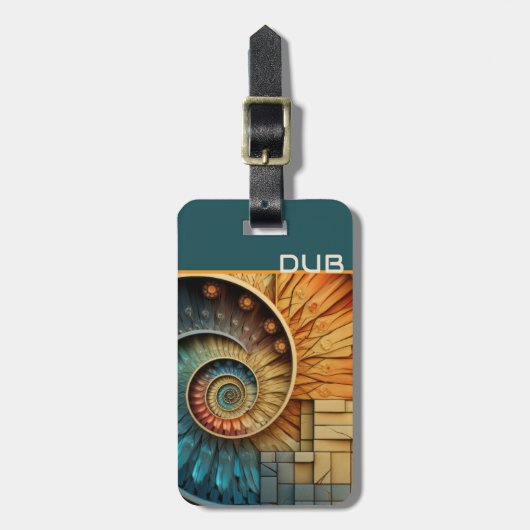 Dubman Does Design: Glowing Fibonacci Sequence ラゲッジタグ (正面縦)