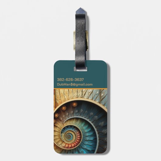 Dubman Does Design: Glowing Fibonacci Sequence ラゲッジタグ (裏面縦)